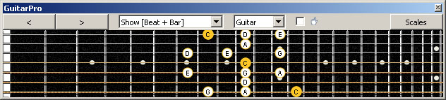 GuitarPro6 6E4E1:7D4D2 C pentatonic major scale 313131 sweep pattern